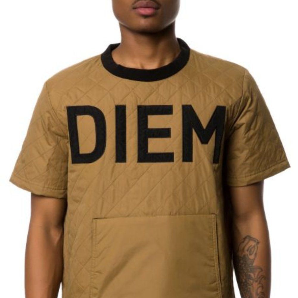 DIEM The Puffer Quilted Tee in Bone Brown